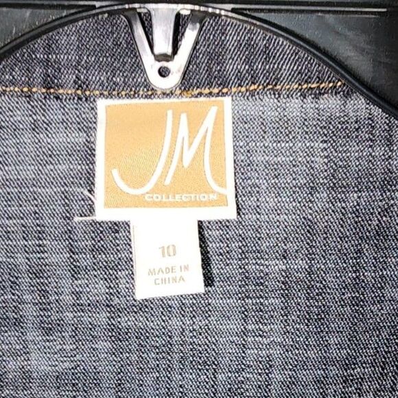 JM Collection Blue Denim Pants Suit Size 10 - Picture 5 of 8